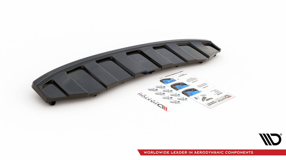 Maxton Parts - Diffusor Heckansatz passend für Audi A6 C7 S-LINE AVANT AUSPUFF 2X1 schwarz Hochglanz