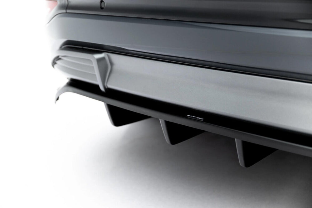 Maxton Parts - Diffusor Heckansatz passend für Audi Q6 e-tron S-Line / SQ6 e-tron SUV / Sportback Mk1 schwarz Hochglanz