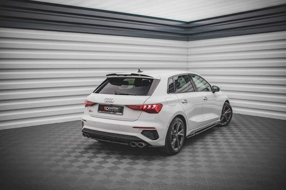 Maxton Parts - Diffusor Heckansatz passend für Audi S3 Sportback 8Y schwarz Hochglanz