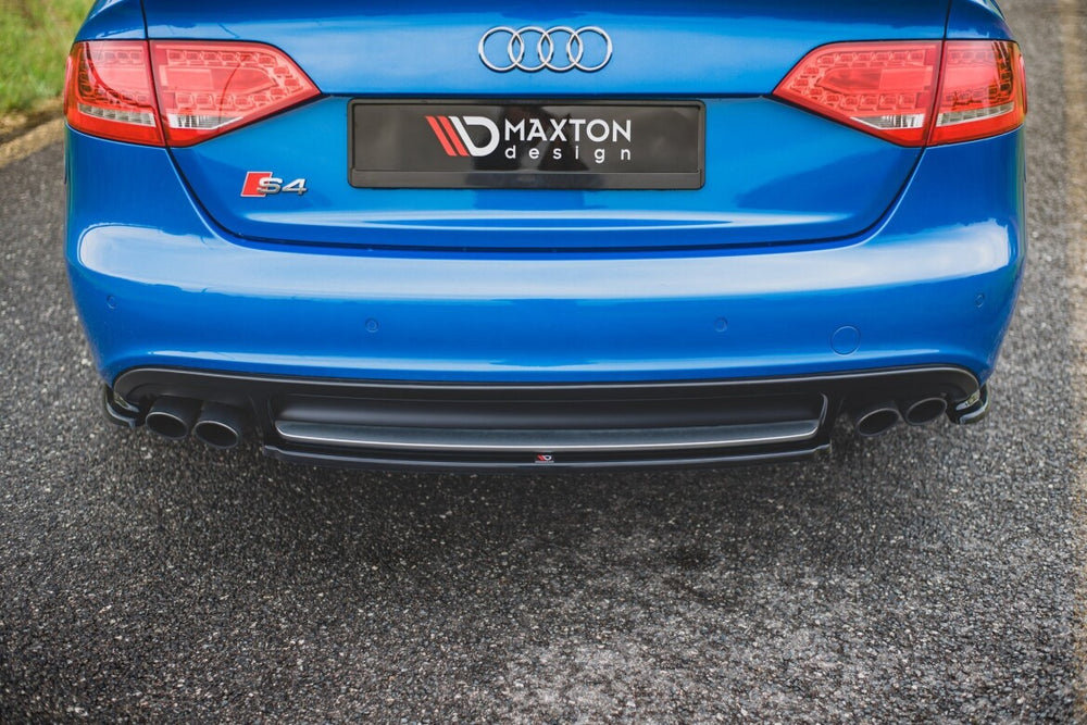 Maxton Parts - Diffusor Heckansatz passend für Audi S4 / A4 S-Line B8 Limousine schwarz Hochglanz