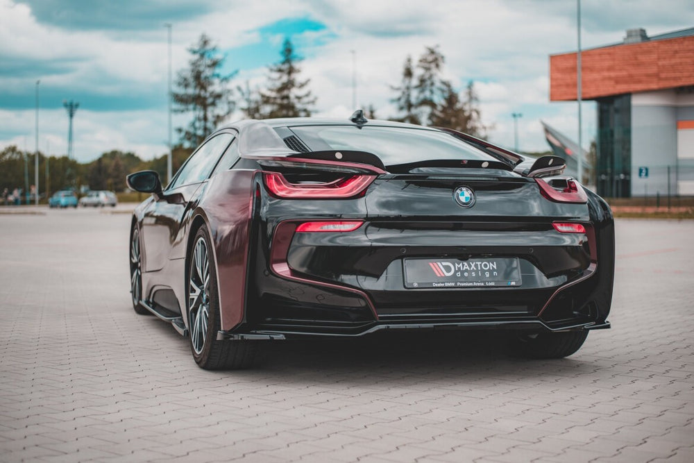 Maxton Parts - Diffusor Heckansatz passend für BMW i8 schwarz Hochglanz (BM-I8-1-RD1-G)