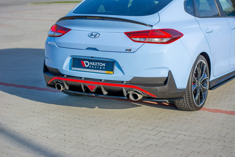 Maxton Parts - Diffusor Heckansatz passend für Hyundai I30 N Mk3 Fastback schwarz Hochglanz (HY-I30-3-N-FB-RD1-G)