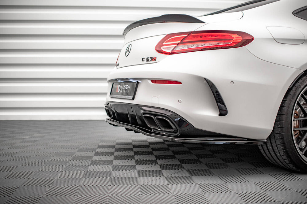 Maxton Parts - Diffusor Heckansatz passend für Mercedes-AMG C 63 AMG Coupe AMG Aero Pack C205 FL schwarz Hochglanz