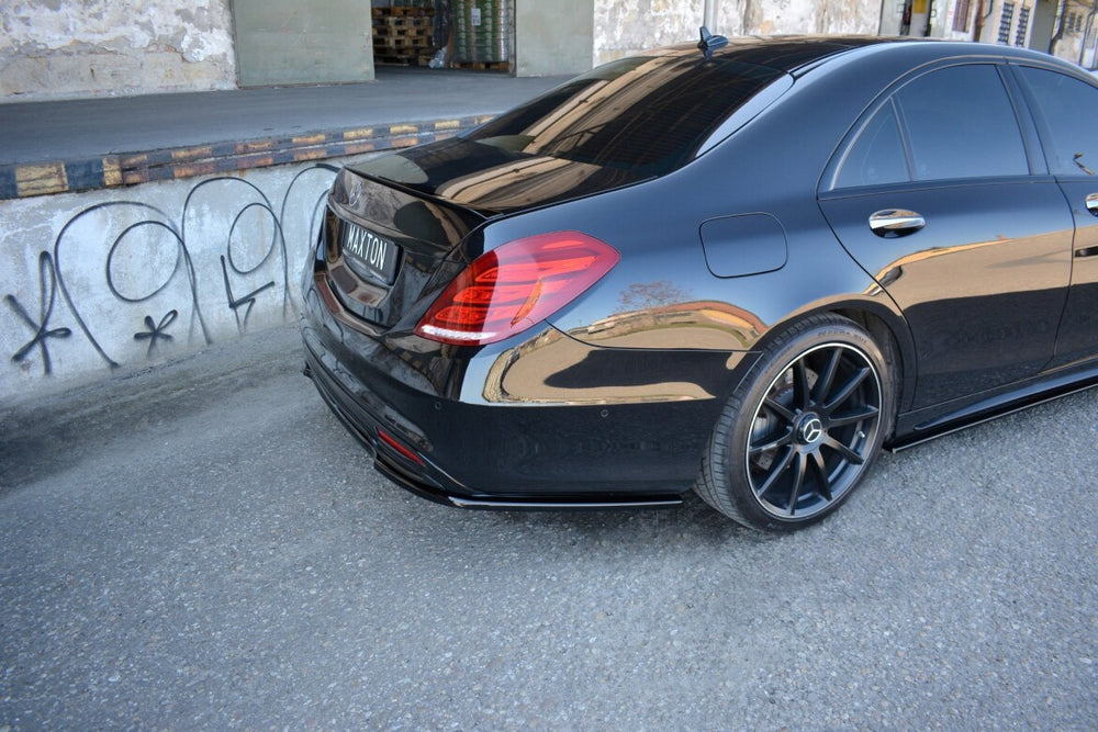 Maxton Parts - Diffusor Heckansatz passend für Mercedes S-Klasse AMG-LINE W222 schwarz Hochglanz