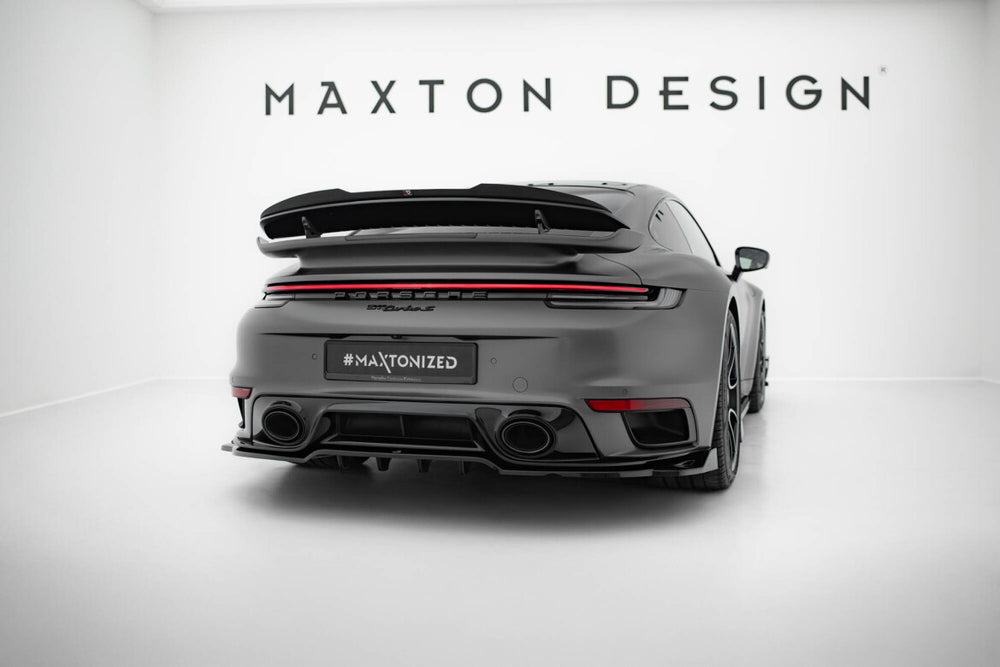Maxton Parts - Diffusor Heckansatz passend für Porsche 911 Turbo S Sport Package 992 schwarz Hochglanz