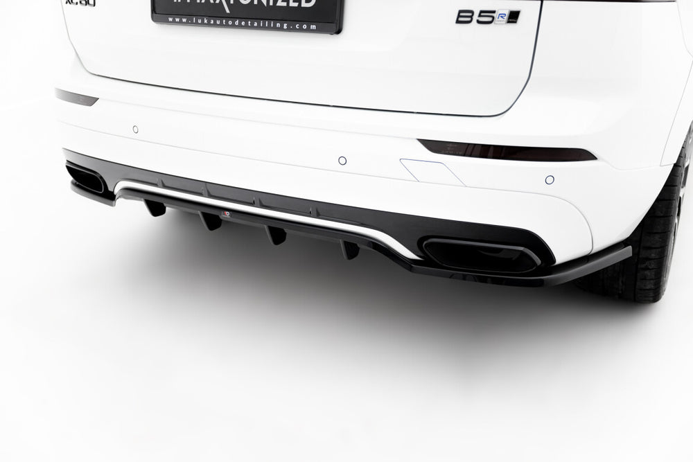 Maxton Parts - Diffusor Heckansatz passend für Volvo XC60 Mk2 R-Design schwarz Hochglanz