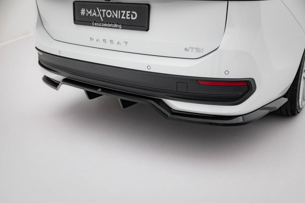 Maxton Parts - Diffusor Heckansatz passend für VW Passat B9 schwarz Hochglanz