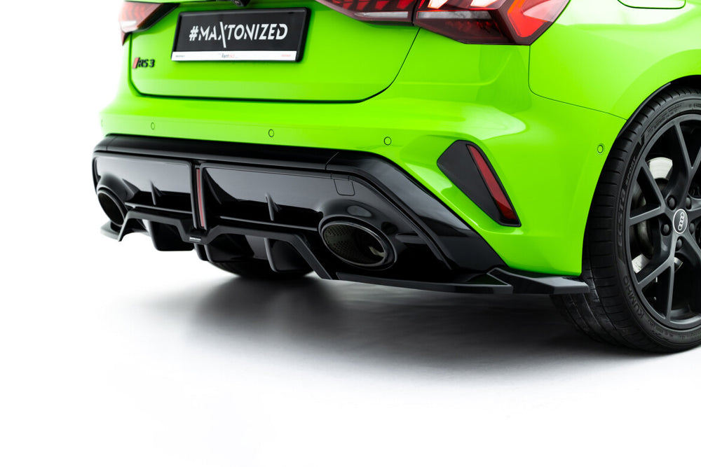Maxton Parts - Diffusor Heckansatz V.2 passend für Audi RS3 Sportback 8Y FL schwarz Hochglanz