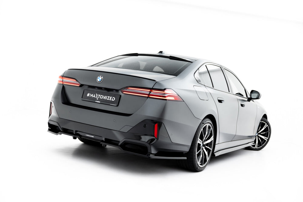 Maxton Parts - Diffusor Heckansatz V.2 passend für BMW 5er / i5 M-Paket Limousine / Touring G60 / G61 schwarz Hochglanz (BM-5-G60-MPACK-RSD2G+RD4-G)