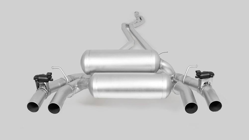 Cat-Back System L/R für BMW M2 F87 Coupé - 4-teiliges Endrohr-Set schwarz, Street Race, 98mm