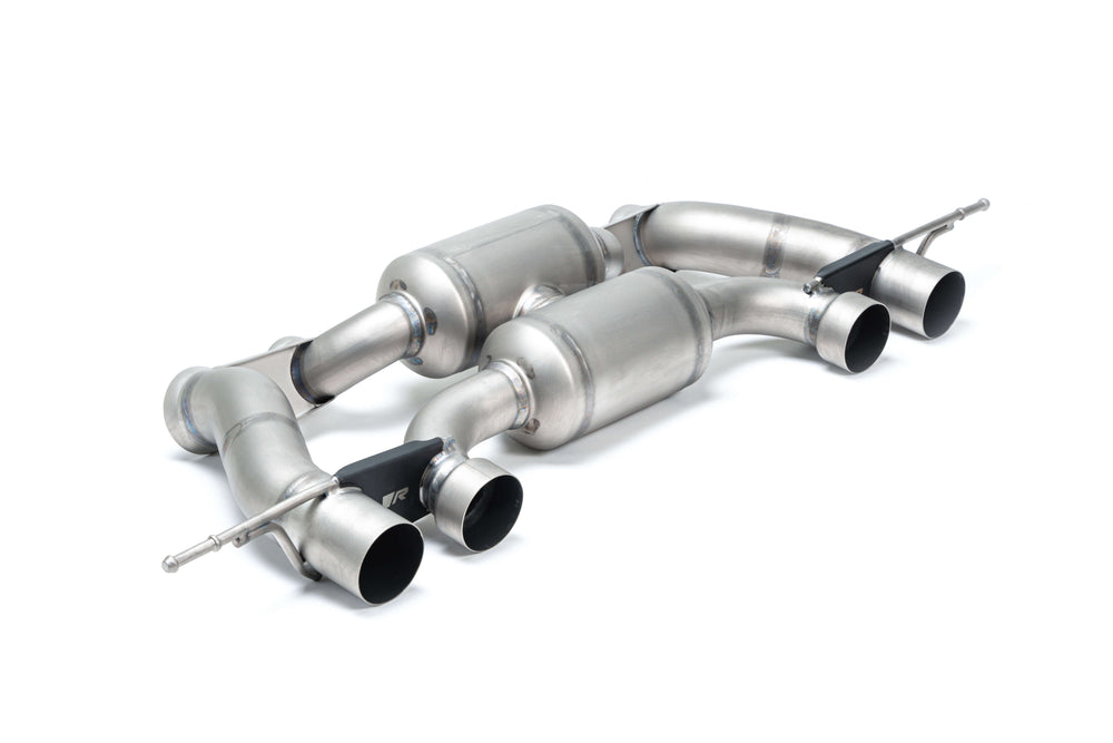 Sportauspuff für BMW M3 G80 G81, M4 G82 G83 - Ersatzrohr für Sekundärkatalysator / Endschalldämpfer, mittig / Endrohr-Set Carbon, 102mm schräg