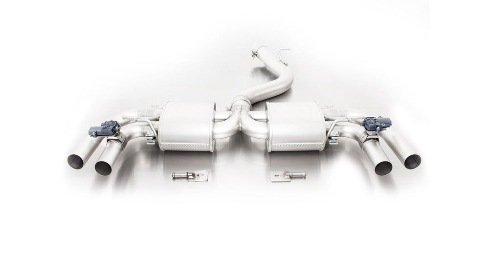 Racing Cat-Back Auspuff für Audi RS 3 Sportback, 8V (2015-) - Racing Vorschalldämpfer Ersatzrohr / Endrohr-Set (4-teilig), Carbon