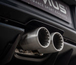 Racing Titan OPF-Back Sportauspuff für Porsche GT3 RS - OPT Endrohr-Set, Ø 100mm, Titan schwarz beschichtet