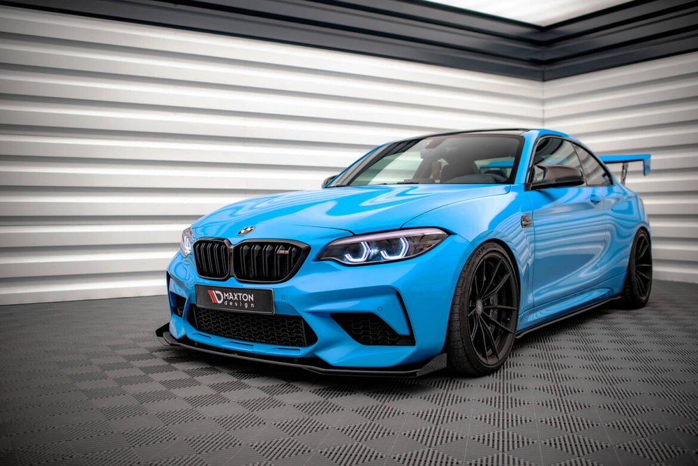 Maxton Parts - Front Stoßstange Flaps passend für BMW M2 Competition F87 schwarz Hochglanz