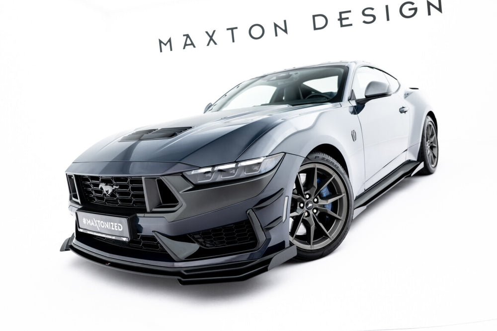 Maxton Parts - Front Stoßstange Flaps passend für Ford Mustang Dark Horse Mk7 schwarz Hochglanz