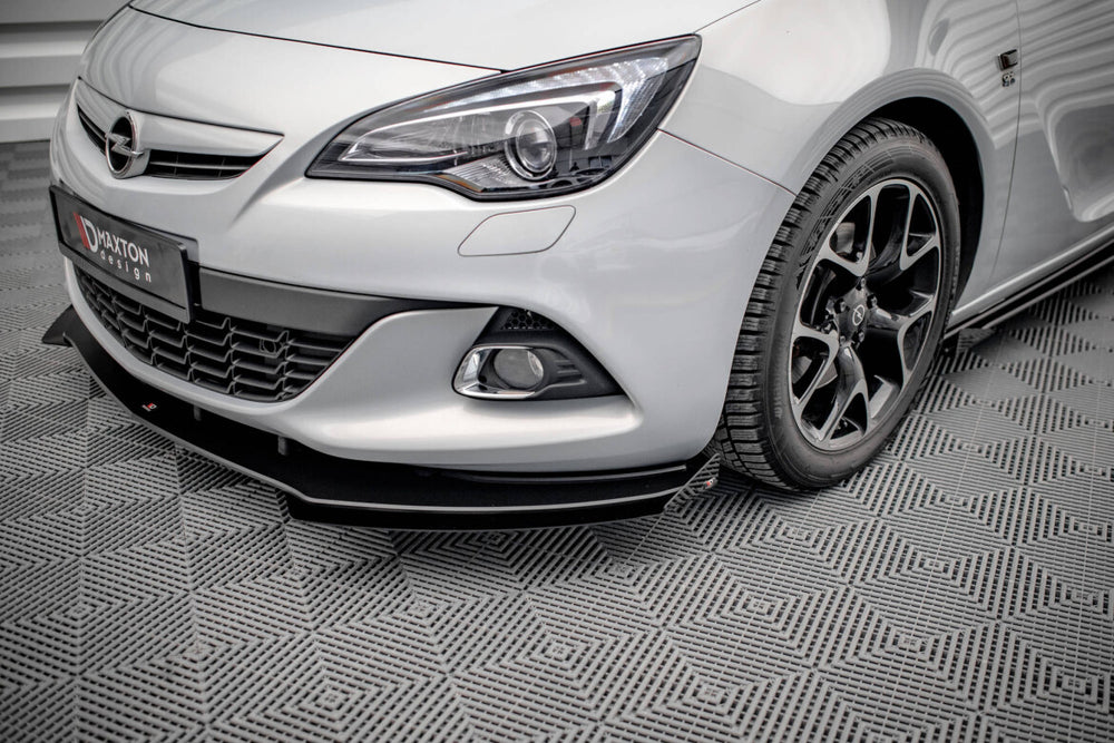 Maxton Parts - Front Stoßstange Flaps passend für Opel Astra GTC OPC-Line J schwarz Hochglanz