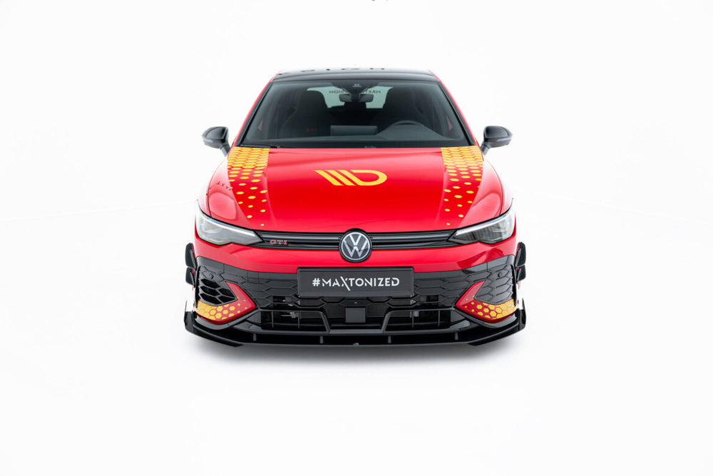 Maxton Parts - Front Stoßstange Flaps passend für VW Golf GTI Clubsport Mk8 FL schwarz Hochglanz