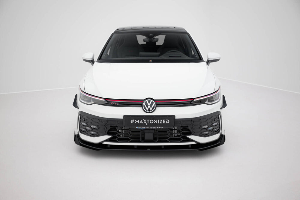 Maxton Parts - Front Stoßstange Flaps passend für VW Golf GTI / GTE / R-Line Mk8 FL schwarz Hochglanz