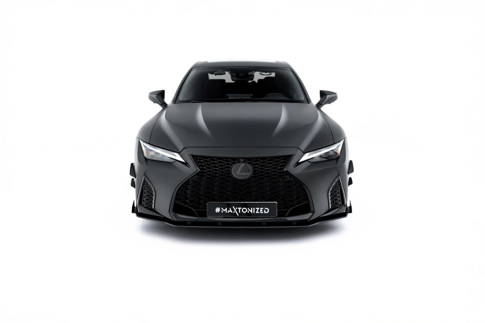 Maxton Parts - Frontlippe + Flaps passend für Lexus IS 500 Mk3 Facelift 2 (XE30) schwarz Hochglanz