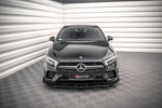 Maxton Parts - Frontlippe + Flaps passend für Mercedes A35 AMG / AMG-Line Aero Pack W177 schwarz Hochglanz