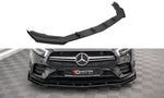 Maxton Parts - Frontlippe + Flaps passend für Mercedes A35 AMG / AMG-Line Aero Pack W177 schwarz Hochglanz
