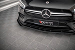 Maxton Parts - Frontlippe + Flaps passend für Mercedes A35 AMG / AMG-Line Aero Pack W177 schwarz Hochglanz