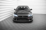 Maxton Parts - Frontlippe + Flaps passend für Mitsubishi Lancer EVO X schwarz Hochglanz