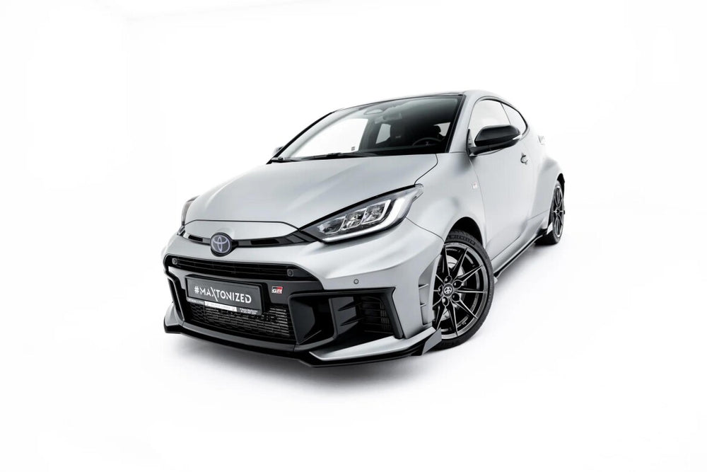 Maxton Parts - Frontlippe + Flaps passend für Toyota GR Yaris Mk4 Facelift schwarz Hochglanz (TOYA4FGR4CNC-FD1B+FSF1-G)