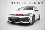 Maxton Parts - Frontlippe + Flaps passend für VW Golf GTI / GTE / R-Line Mk8 FL schwarz Hochglanz