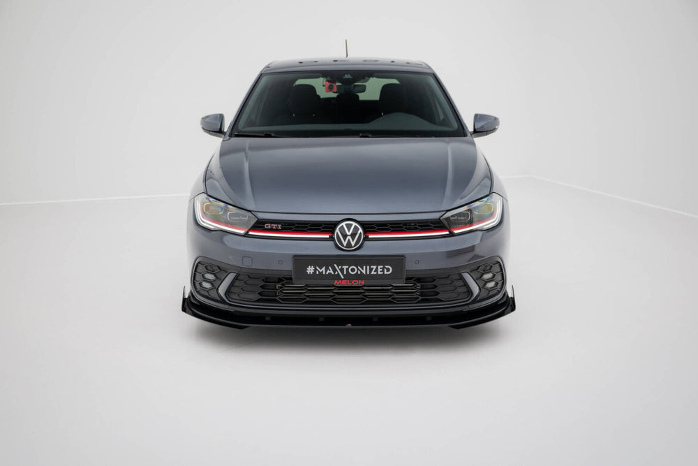 Maxton Parts - Frontlippe + Flaps passend für VW Polo GTI Mk6 FL schwarz Hochglanz