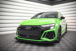 Maxton Parts - Frontlippe + Flaps V.1 passend für Audi RS3 8Y schwarz Hochglanz