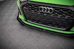 Maxton Parts - Frontlippe + Flaps V.1 passend für Audi RS3 8Y schwarz Hochglanz