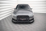 Maxton Parts - Frontlippe + Flaps V.1 passend für Audi S3 / A3 S-Line Sportback 8V FL schwarz Hochglanz