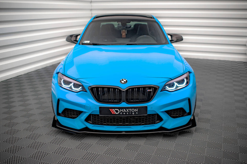 Maxton Parts - Frontlippe + Flaps V.1 passend für BMW M2 Competition F87 schwarz Hochglanz