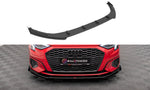 Maxton Parts - Frontlippe passend für Audi A3 8Y roter Kern + Hochglanz Flaps