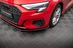 Maxton Parts - Frontlippe passend für Audi A3 8Y roter Kern + Hochglanz Flaps