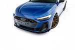 Maxton Parts - Frontlippe passend für Audi A5 S-Line S5 Limousine Avant B10 schwarz matt + Hochglanz Flaps