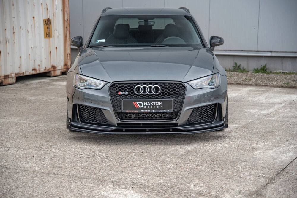 Maxton Parts - Frontlippe passend für Audi RS3 8V Sportback schwarz matt + Hochglanz Flaps