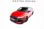 Maxton Parts - Frontlippe passend für Audi RS3 Sportback 8Y FL schwarz matt + Hochglanz Flaps