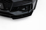 Maxton Parts - Frontlippe passend für Audi RS5 Coupe / Sportback F5 schwarz matt + Hochglanz Flaps