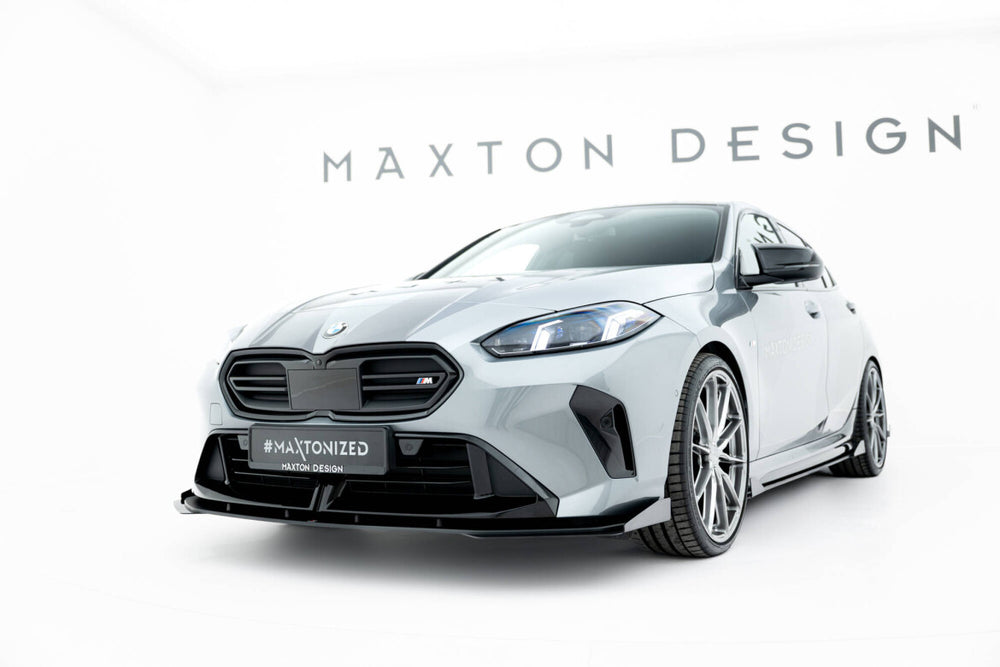 Maxton Parts - Frontlippe passend für BMW M135i F70 schwarz matt + Hochglanz Flaps