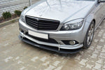 Maxton Parts - Frontlippe passend für Mercedes C Limousine / Kombi AMG-Line W204 / S204 schwarz matt