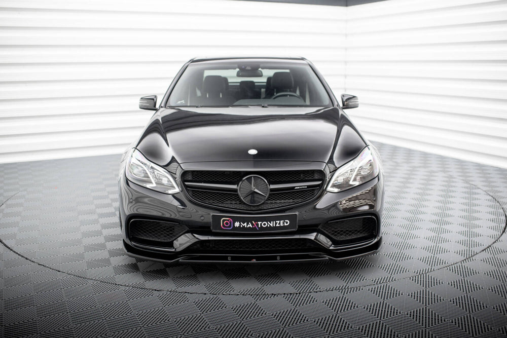 Maxton Parts - Frontlippe passend für Mercedes E63 AMG Limousine W212 FL schwarz Hochglanz