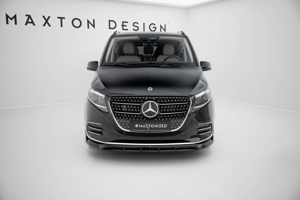Maxton Parts - Frontlippe passend für Mercedes V-Klasse AMG-Line W447 FL 2 schwarz Hochglanz