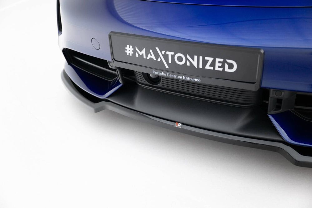 Maxton Parts - Frontlippe passend für Porsche Taycan Turbo S Mk1 schwarz Hochglanz