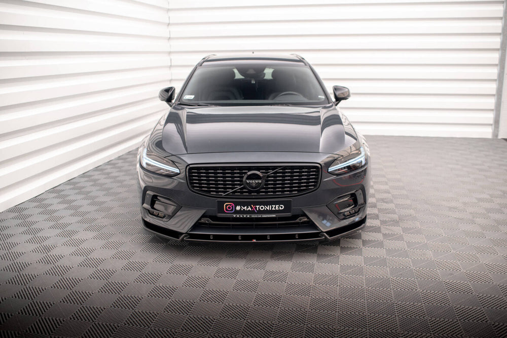 Maxton Parts - Frontlippe passend für Volvo V90 / S90 R-Design Mk2 schwarz Hochglanz