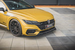 Maxton Parts - Frontlippe passend für VW Arteon R-Line roter Kern + Hochglanz Flaps