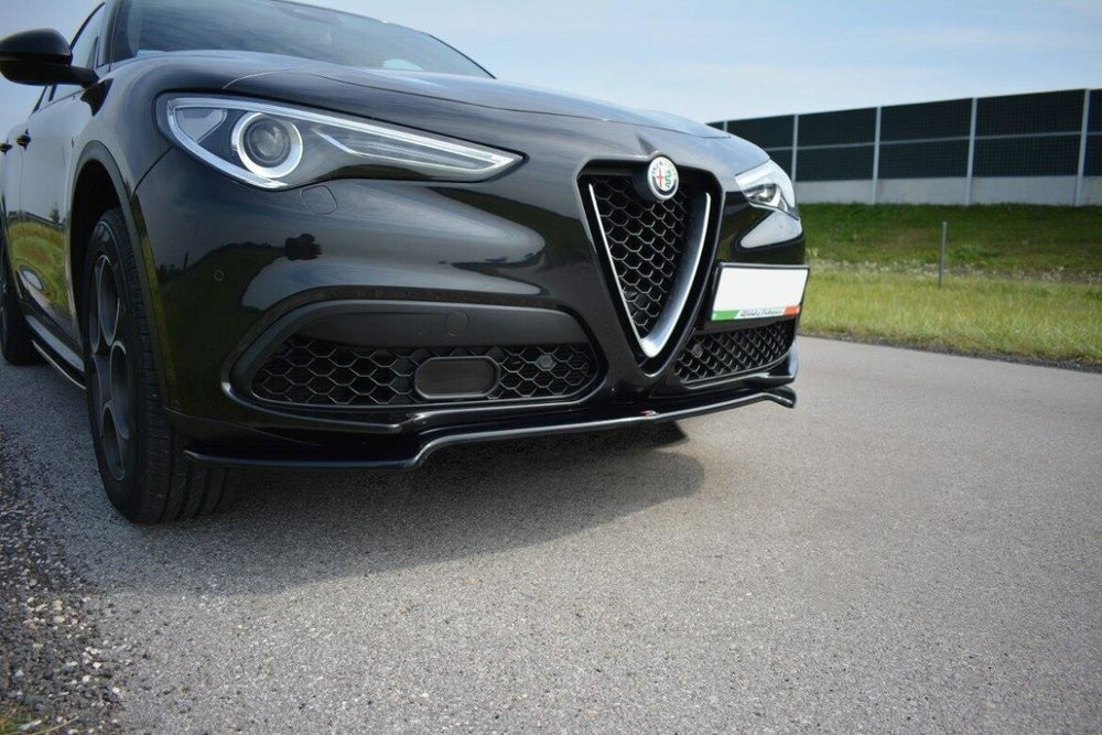 Maxton Parts - Frontlippe V.1 passend für Alfa Romeo Stelvio Mk1 schwarz Hochglanz