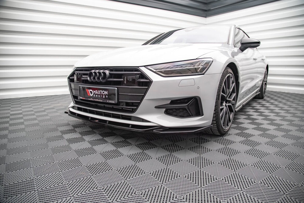 Maxton Parts - Frontlippe V.1 passend für Audi A7 C8 schwarz Hochglanz
