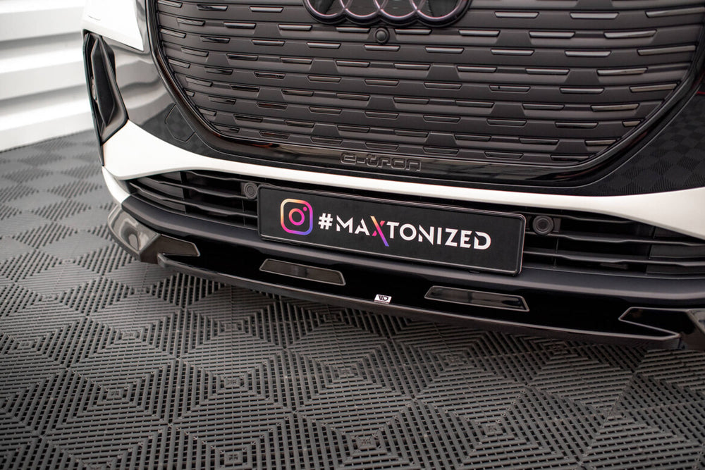 Maxton Parts - Frontlippe V.1 passend für Audi Q4 e-tron Sportback S-line Mk1 schwarz Hochglanz